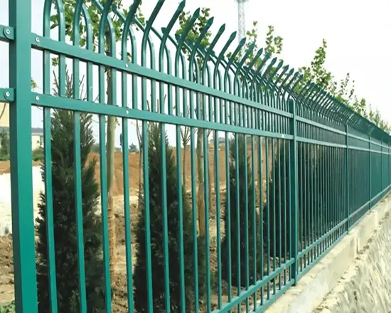 Durable bent top fencing ideal for perimeter security.